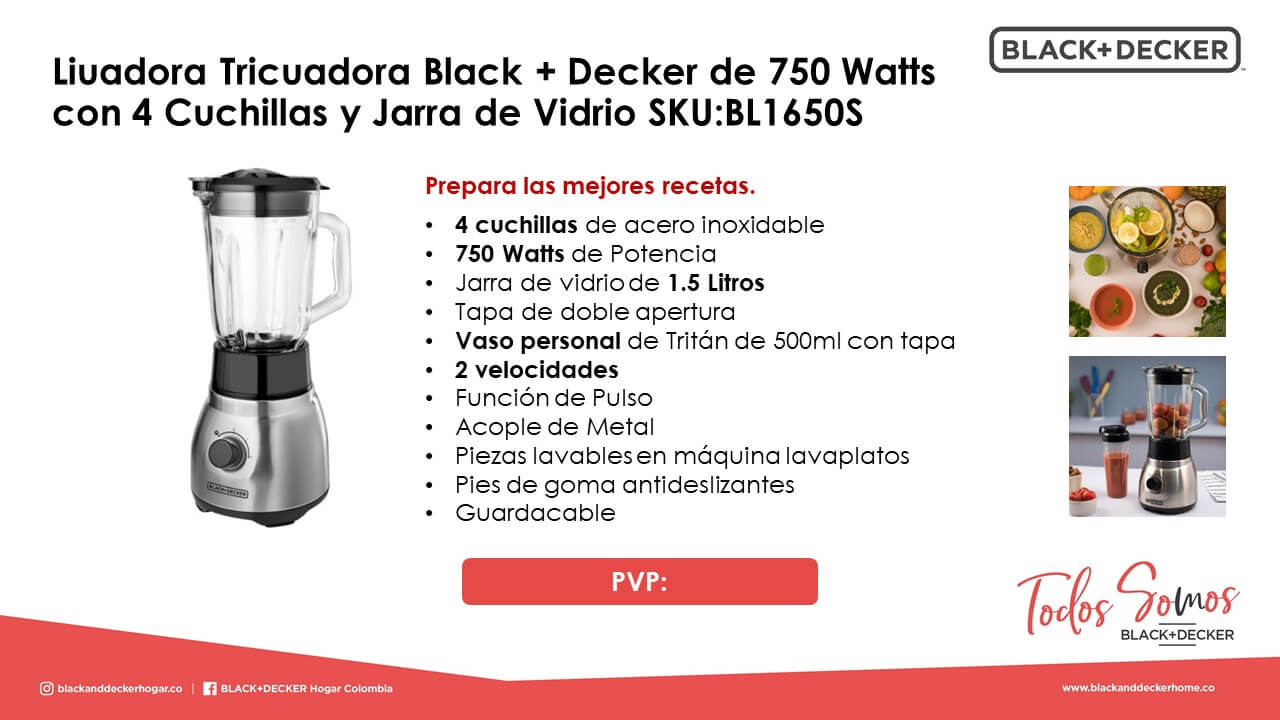 Licuadora Tricuadora Black+Decker